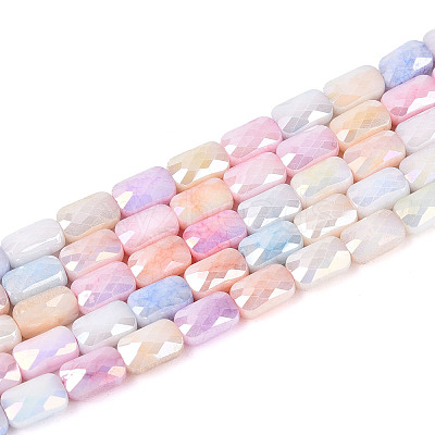 Anti-Tarnish Electroplate Glass Beads Strands GLAA-T025-29F-1