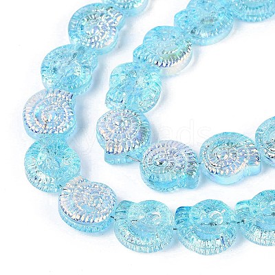 Electroplate Transparent Glass Beads Strands EGLA-Q136-02A-10-1