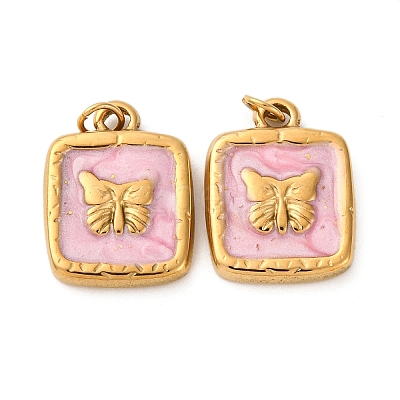 304 Stainless Steel Enamel Pendants STAS-U061-37G-A03-1