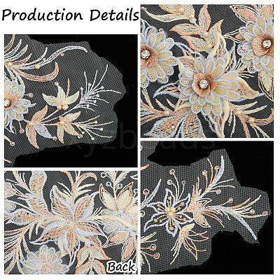 Polyester Acrylic Rhinestones Applique embroidery ABS Sequins FIND-WH20019-165A-02-1