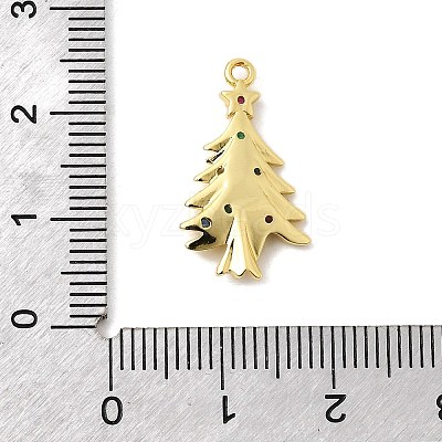 Christmas Brass Micro Pave Cubic Zirconia Pendants KK-L258-04G-A01-1