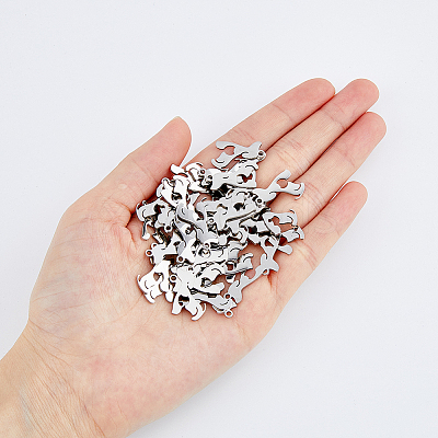 40Pcs 201 Stainless Steel Pendants STAS-DC0013-20-1