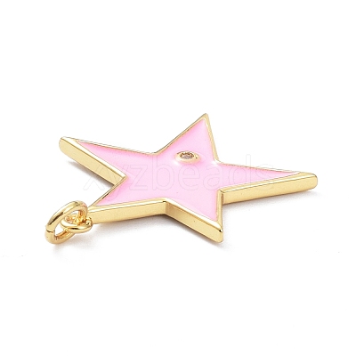Brass Micro Pave Cubic Zirconia Pendants KK-P201-05G-1
