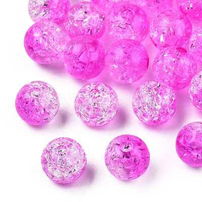 Transparent Crackle Acrylic Beads CACR-N002-02B-1
