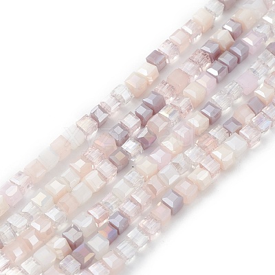 Gradient Color Electroplate Glass Bead Strands X1-GLAA-E042-05E-1