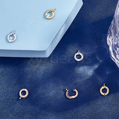 6Pcs 3 Colors Brass Cubic Zirconia Enhancer Shortener Bails ZIRC-HY0001-11-1