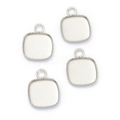 Tarnish Resistant 304 Stainless Steel Pendant Cabochon Settings STAS-H143-29P-1