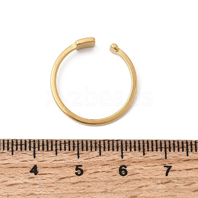 304 Stainless Steel & Natural Shell Cuff Rings for Women RJEW-G372-01G-03-1