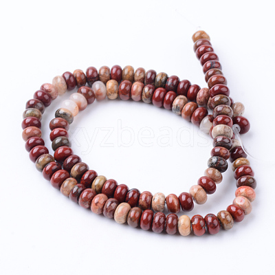 Natural Red Jasper Beads Strands G-R403-4x6-06-1