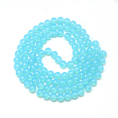 Baking Paint Glass Beads Strands DGLA-Q023-8mm-DB19-1