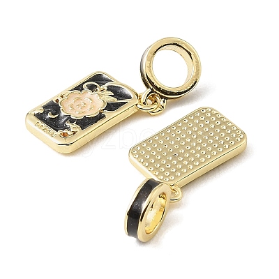 Brass Enamel European Dangle Charms KK-CBA6938-14G-01-1