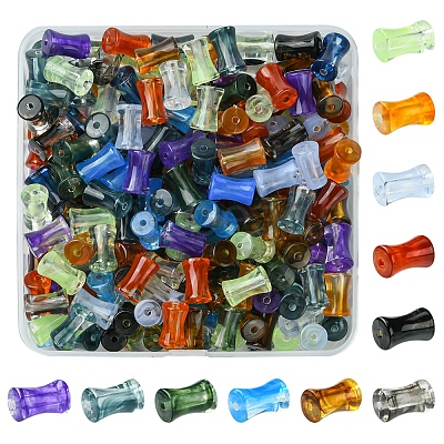 250Pcs Gradient Color Transparent Acrylic Beads OACR-FS0001-93-1
