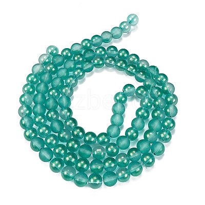 Frosted Transparent Glass Bead Strands X1-GLAA-P065-8mm-08-1