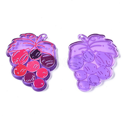 Autumn Theme Translucent Acrylic Pendants TACR-T021-39C-1