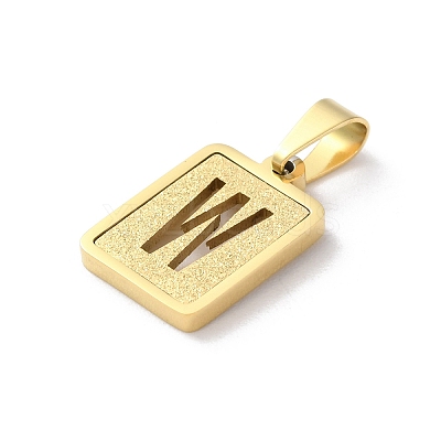 304 Stainless Steel Alphabet Pendants STAS-S152-01G-W-1