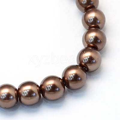 Baking Paint Pearlized Glass Pearl Round Bead Strands HY-Q003-4mm-52-1