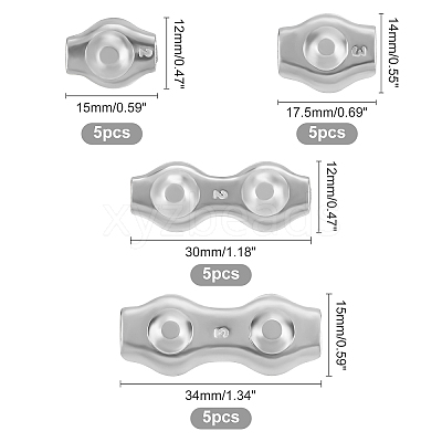 20Pcs 4 Style 304 Stainless Steel Findings FIND-GA0001-72-1