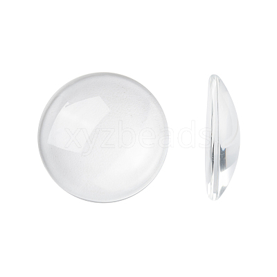 Transparent Glass Cabochons X-GGLA-R026-25mm-1