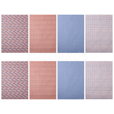 8Pcs 4 Colors Miniature Wallpapers DIY-GO0001-97-1