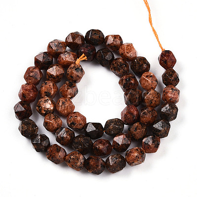 Dyed Natural Sesame Jasper Beads Strands G-T139-8mm-47L-1