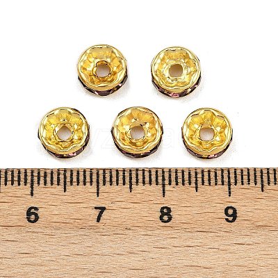 Brass Grade A Rhinestone Spacer Beads RSB038NF-16G-1