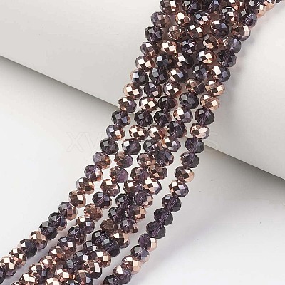 Electroplate Transparent Glass Beads Strands EGLA-A034-T3mm-N15-1