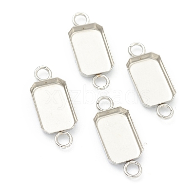 Tarnish Resistant 201 Stainless Steel Cabochon Connector Settings LS-STAS-H143-23P-1