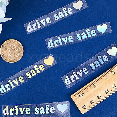 Laser PVC Drive Safe Self Adhesive Car Stickers STIC-WH0013-09B-1