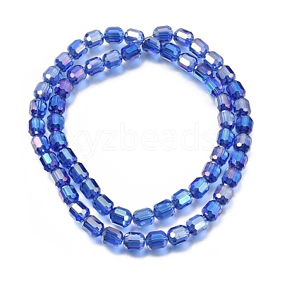 Electroplate Transparent Column Glass Beads Strands EGLA-A043-02-AB09-1