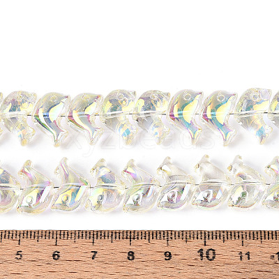 Baking Paint Electroplate Transparent Glass Beads Strands EGLA-N017-06-B01-1