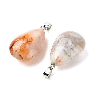 Natural Cherry Blossom Agate Pendants GG-K002-09P-1