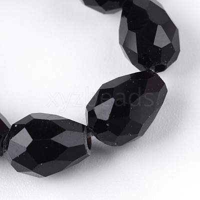 Transparent Glass Bead Strands GLAA-R024-6x8mm-12-1