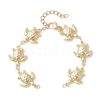 Ocean 304 Stainless Steel Turtle Link Chain Bracelet Making AJEW-JB01550-1