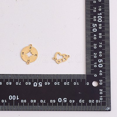 12Pcs 12 Styles 201 & 304 Stainless Steel Connector Charms STAS-SZ0002-57-1