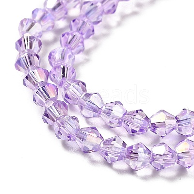 Transparent Electroplate Glass Beads Strands EGLA-S056-4mm-23-1