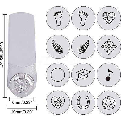 Iron Metal Stamps AJEW-BC0005-77D-1
