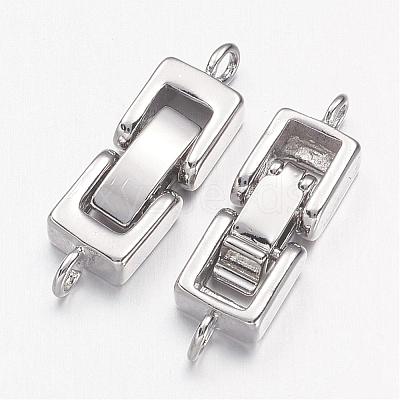 Brass Fold Over Clasps KK-I591-06P-NR-1