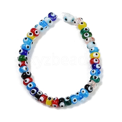 Handmade Evil Eye Lampwork Beads Strands LAMP-A007-02A-06-1