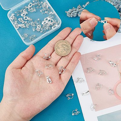 Brass Clip-on Earring Findings KK-PH0026-19S-1