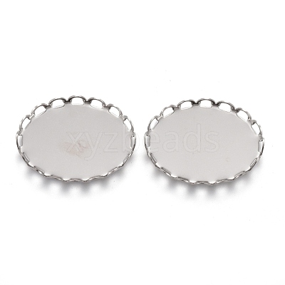 Tarnish Resistant 304 Stainless Steel Cabochon Settings STAS-P249-13A-P-1