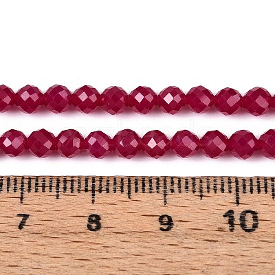 Lab Grown Red Corundum Beads Strands G-E411-40-4mm-1