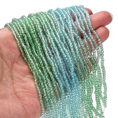 Transparent Painted Glass Beads Strands X-DGLA-A034-T1mm-A16-1