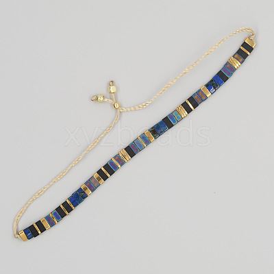 Vintage Ethnic Style Adjustable Glass Tila Beaded Handmade Slider Bracelets for Women ZN9527-2-1