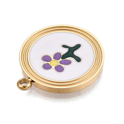 304 Stainless Steel Enamel Pendants STAS-L022-177A-G-1