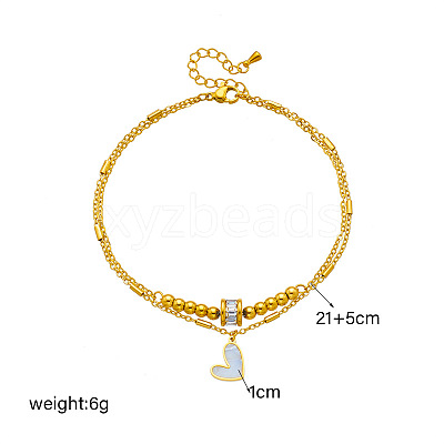Heart Alloy Enamel Charm Anklets FS-WGF8AF5-01-1
