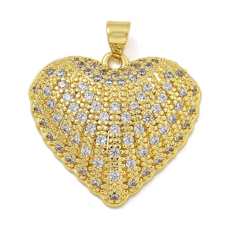 Rack Plating Brass Micro Pave Cubic Zirconia Pendants KK-I718-19A-G-1