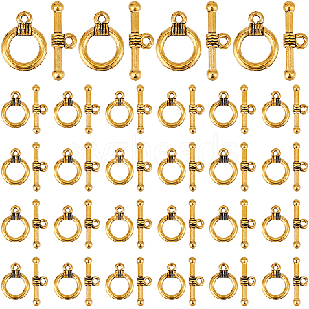 120Pcs Tibetan Style Alloy Toggle Clasps FIND-SP0001-21AG-1