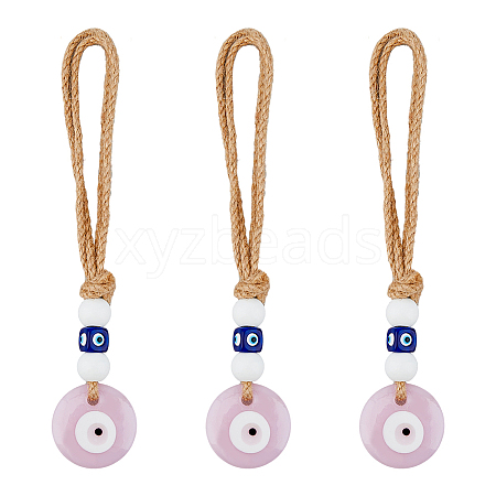 DICOSMETIC 3Pcs Handmade Lampwork Evil Eye Pendants Decorations HJEW-DC0001-11-1