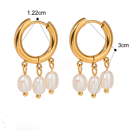 Stainless Steel Luxury Imitation Pearl Chandelier Earrings DL2536-1