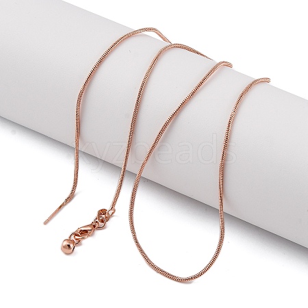 1mm Rack Plating Brass Snake Chain Adjustable Slider Necklaces for Women Men MAK-L044-38RG-1